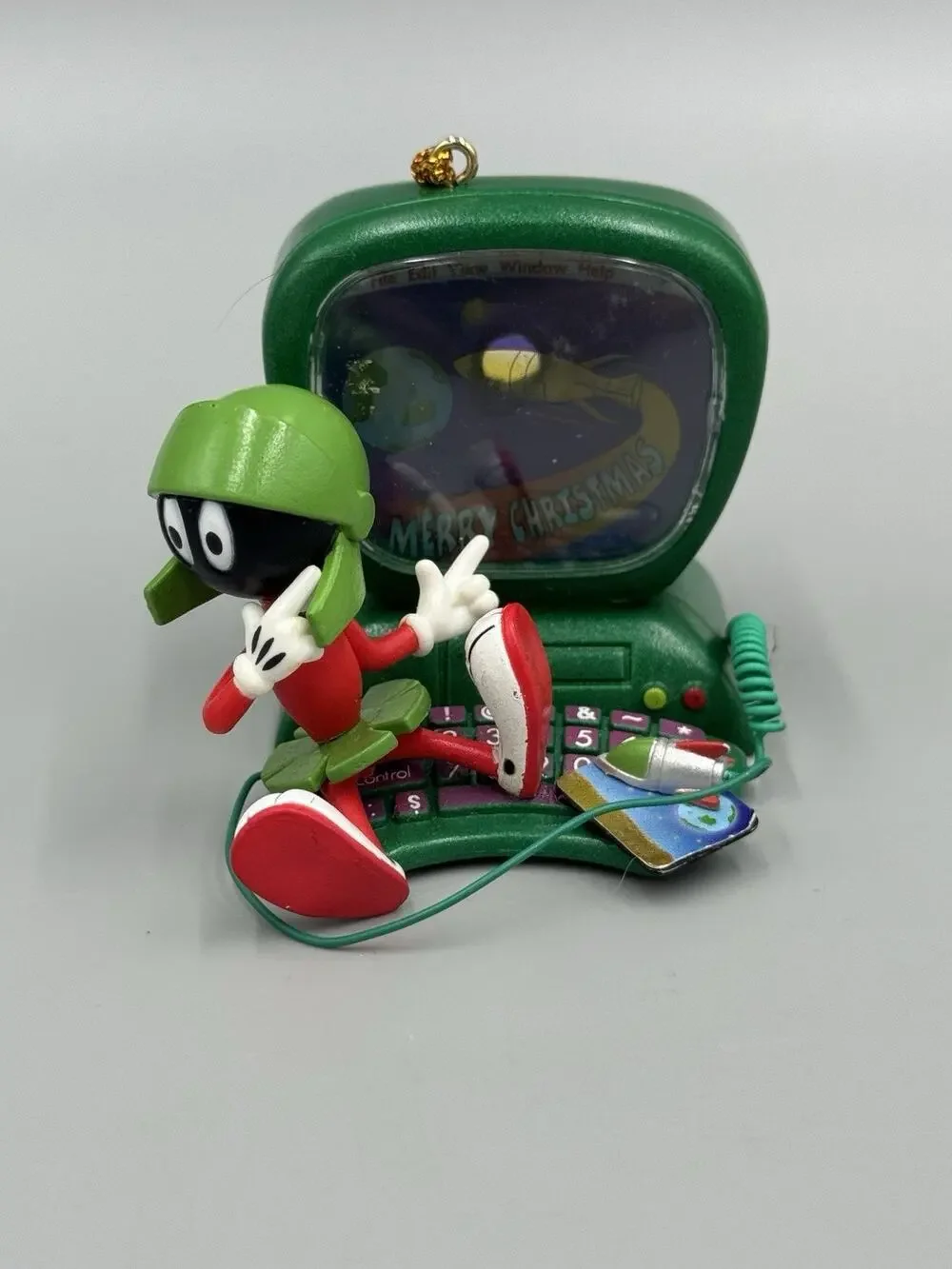 Vintage Looney Tunes Marvin The Martian with Computer Christmas Ornament